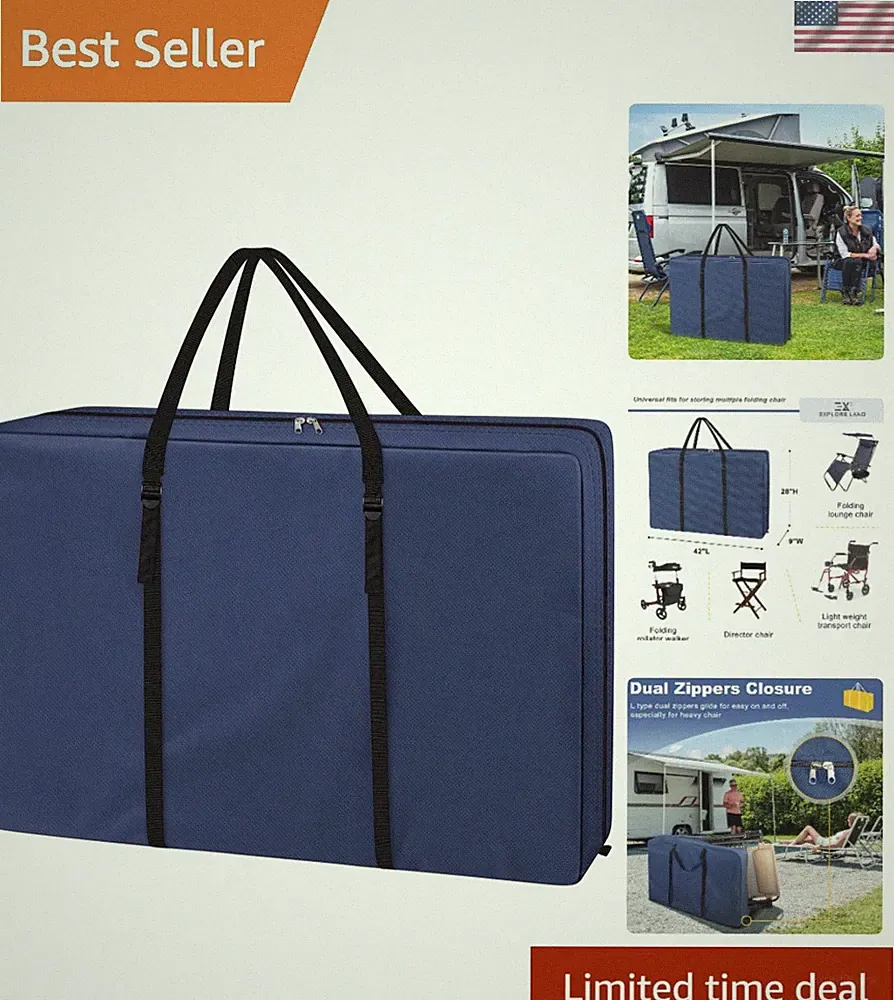 Heavy-Duty Chair Storage Bag for Zero Gravity & Folding Chairs - 42L Capacity