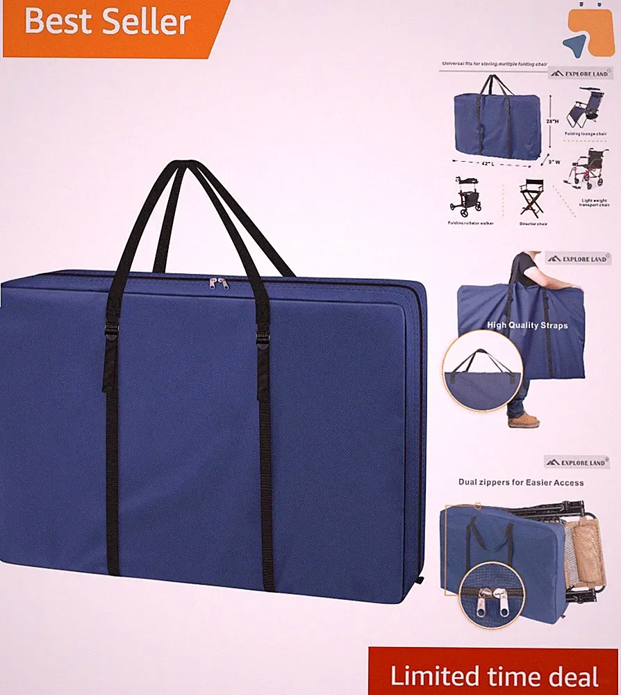 Heavy Duty Folding Chair Storage Bag - Ideal for Zero Gravity & Recliners