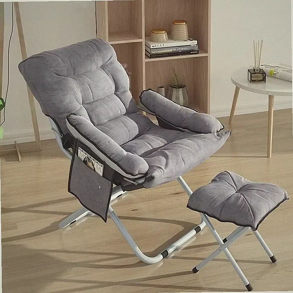 Lazy Chair w/Ottoman Ergonomical Folding Armchair Recliner Comfy for Living Room