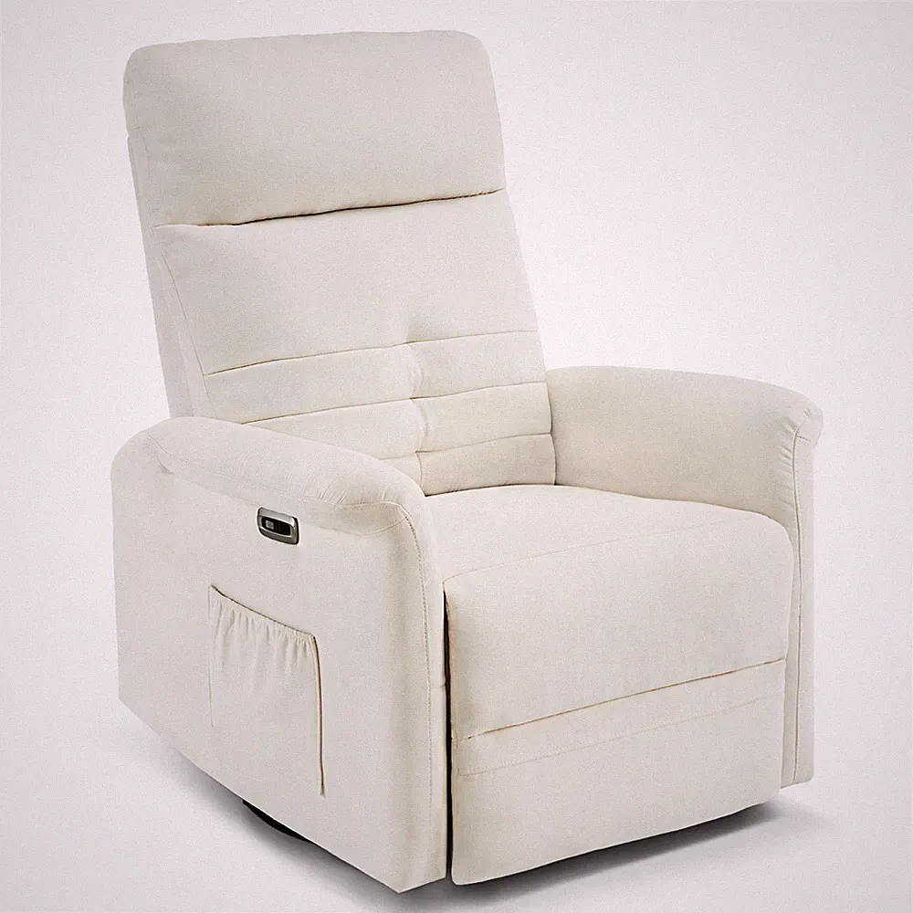 Mcombo Power Swivel Glider Recliner Chair for Nursery, USB for Living Room 7763