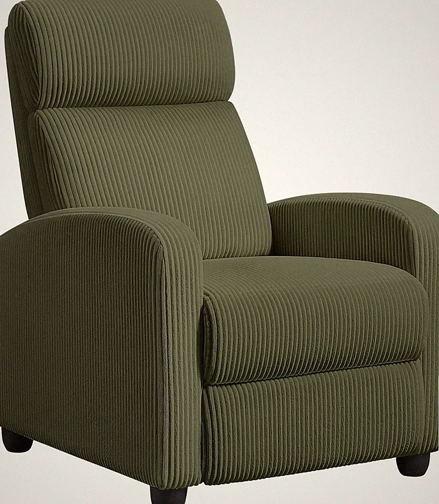 Modern Dark Green Corduroy Recliner Chair for Living Room & Home Theater