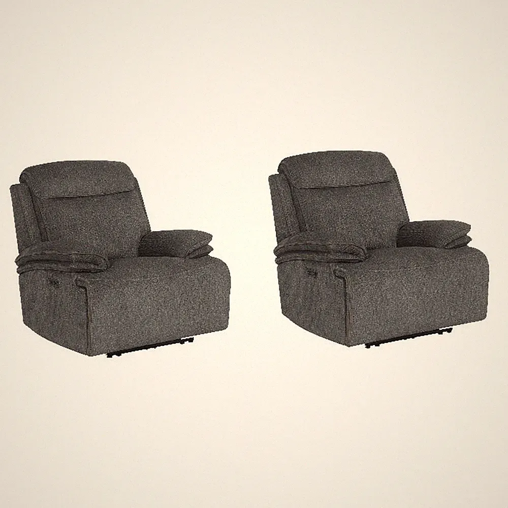 Pemberly Row Airy Midnight Power Zero Gravity Recliner Two Pack