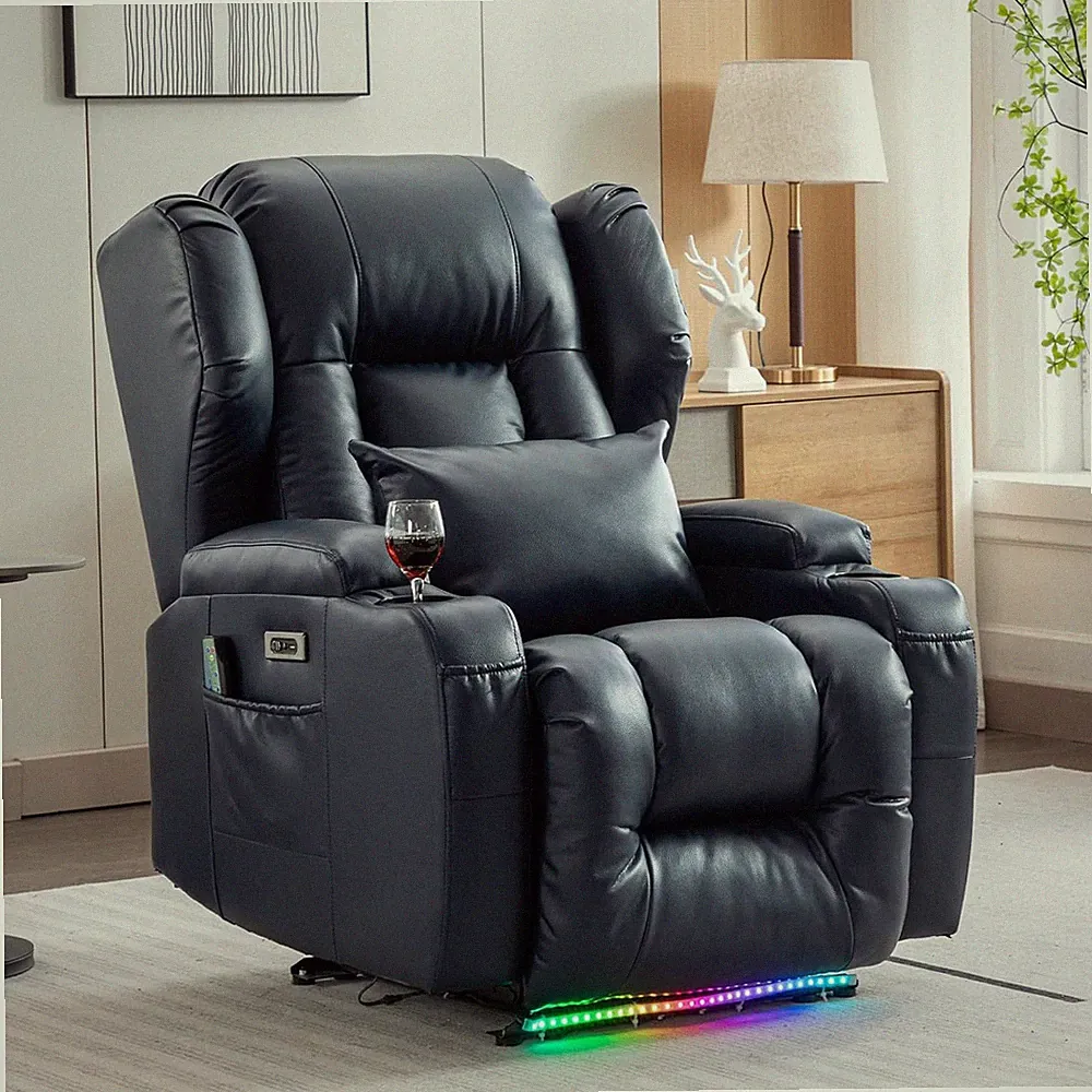 Power Recliner Chair Home Theater Sofa Chairs for Living Room with Cup Holders